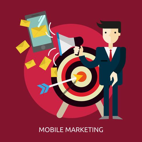 Mobile Marketing Conceptual Ilustración Diseño vector
