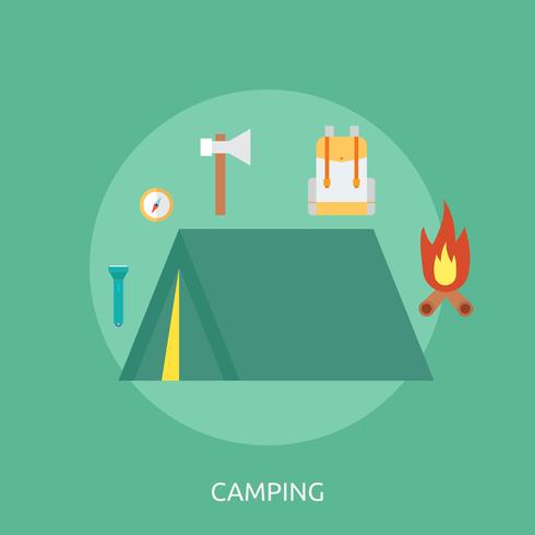 Camping Conceptual Ilustración Diseño vector