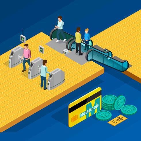 Metro Isometric Design Concept  vector