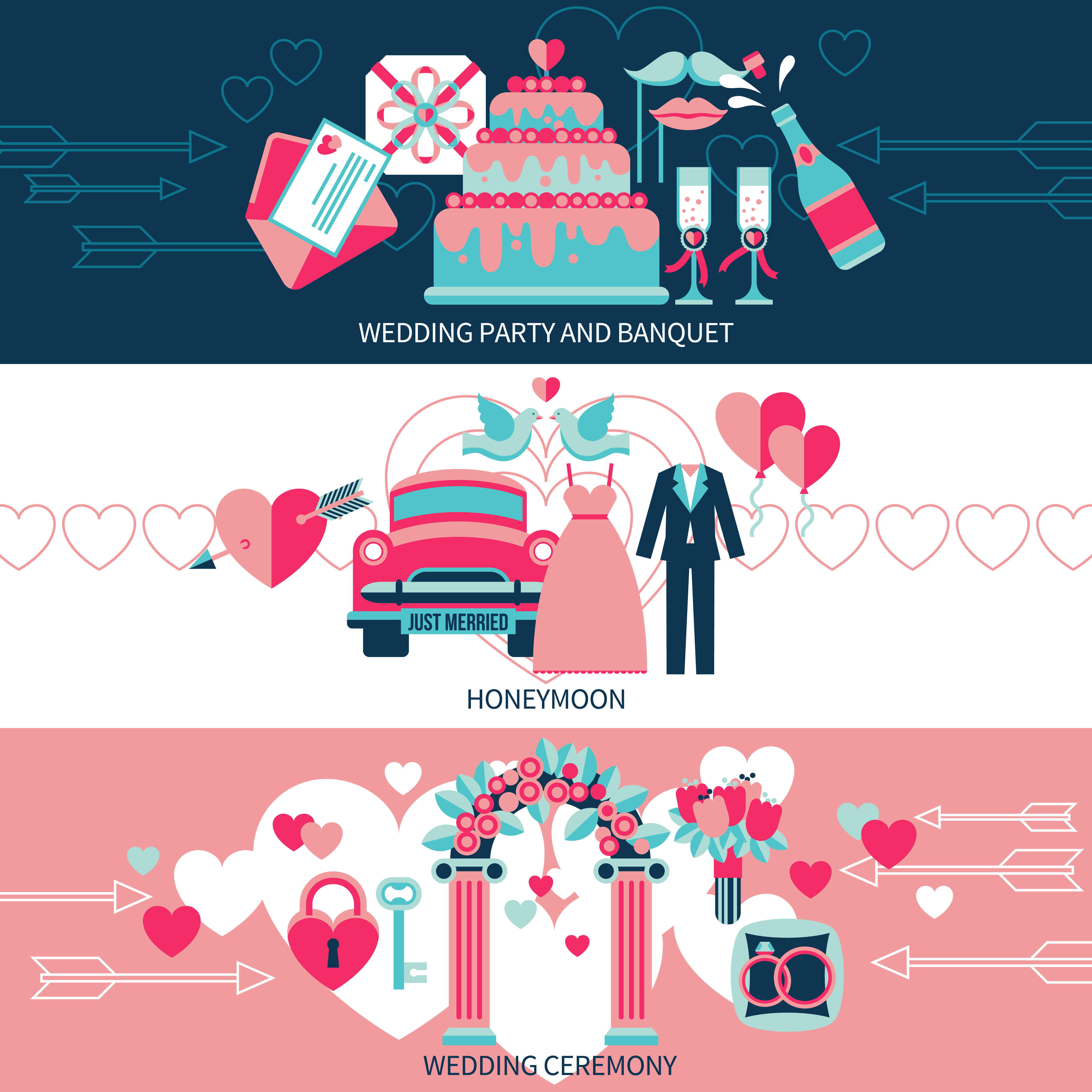 Horizontal Wedding Banners 484894 Vector Art at Vecteezy