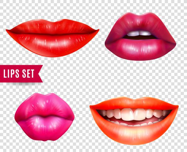 Set de labios transparentes vector