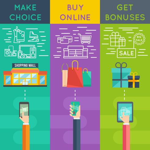 Shopping banner set vector