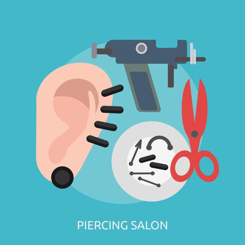 Piercing Salon Conceptual illustration Design vector