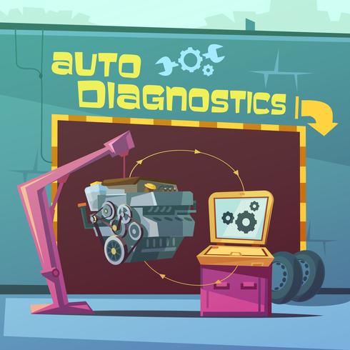 Ilustración de diagnóstico automático vector