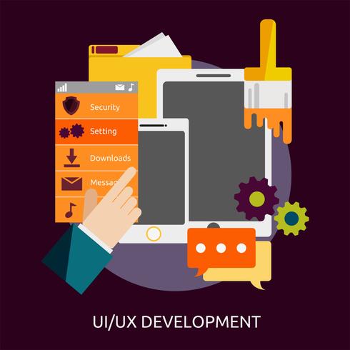 UI UX Desarrollo Conceptual Ilustración Diseño vector
