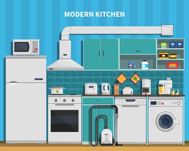 Fondo de cocina moderna vector