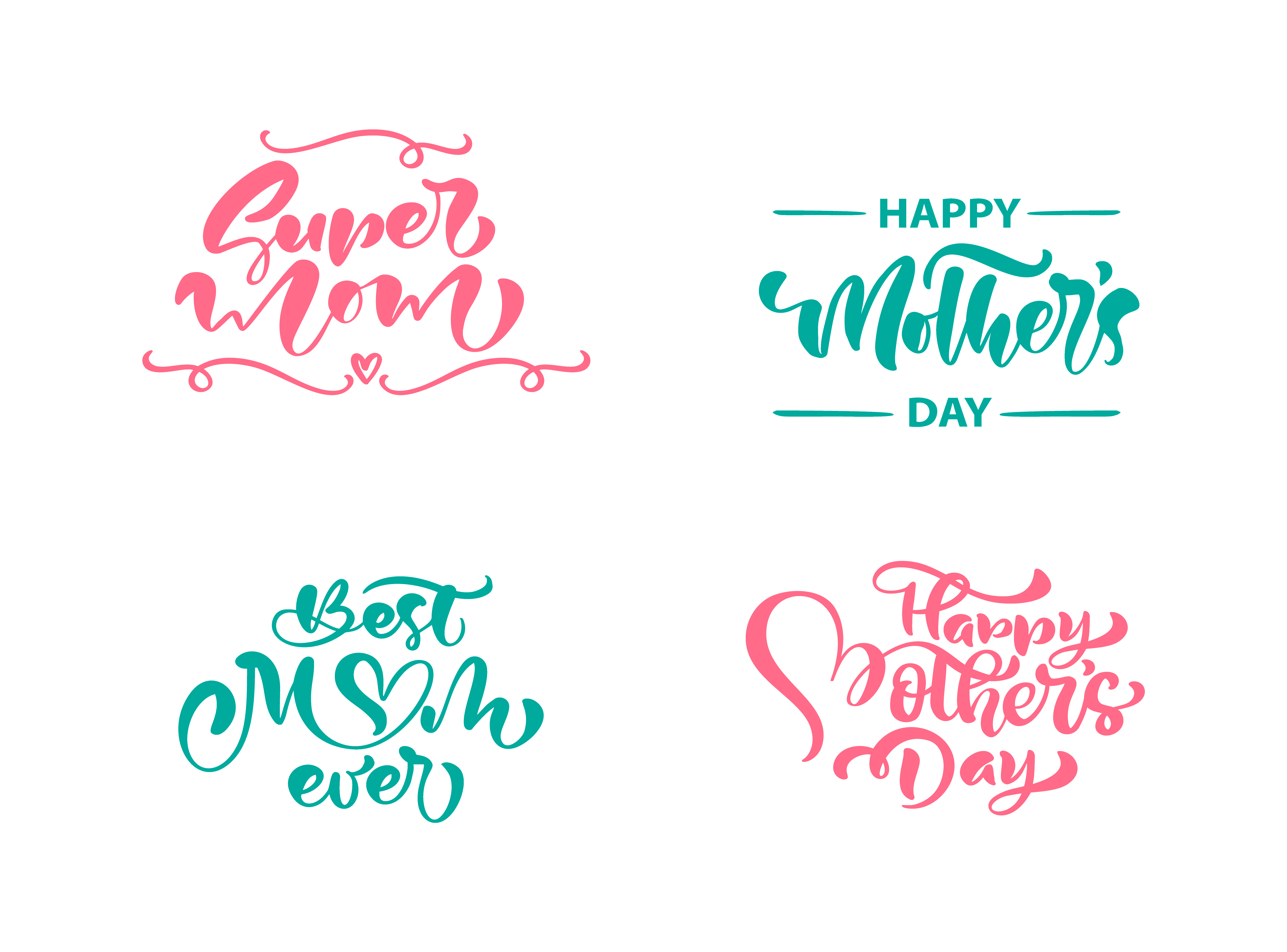 Download Set of phrases on Happy Mothers Day. Vector lettering ...