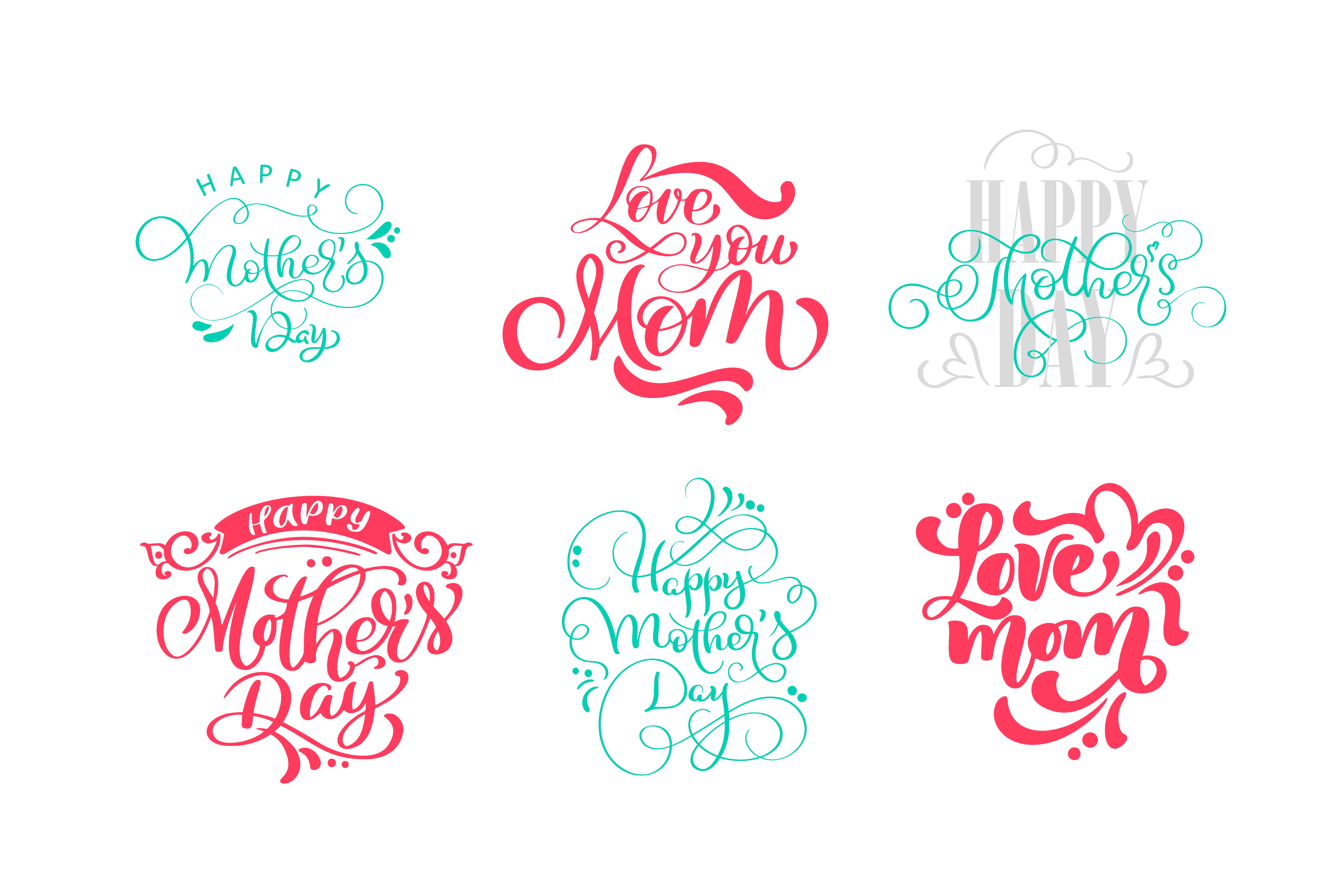 Download Set of phrases on Happy Mothers Day. Vector lettering ...