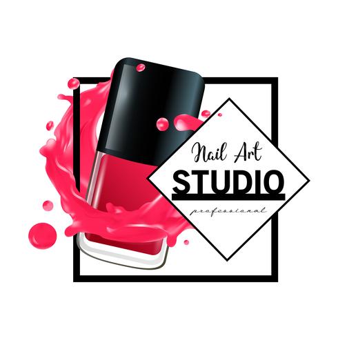 Plantilla de diseño de logotipo de estudio de arte de uñas. vector