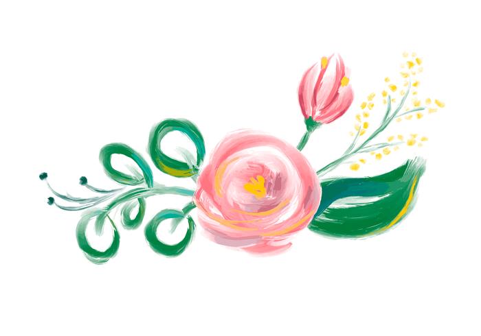 Cute spring Watercolor Vector Flower bouquet. Art isolated illustration for wedding or holiday design, Hand drawn paint roses