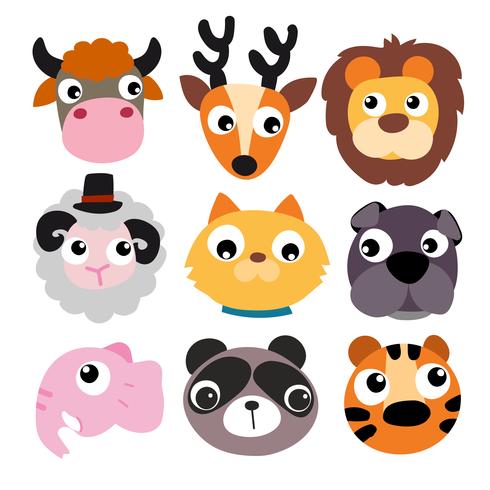 cabeza de animales de diseño vectorial vector