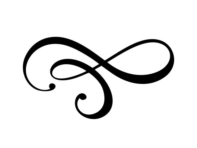Floral Calligraphy Element Flourish Divider For Page Decoration