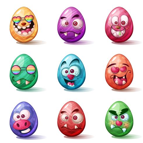 Felices dibujos animados de pascua vector