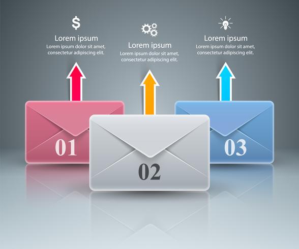 Envelope, email, mail icon. Abstract 3D Infographic. vector