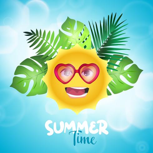 Summer time vector banner design.