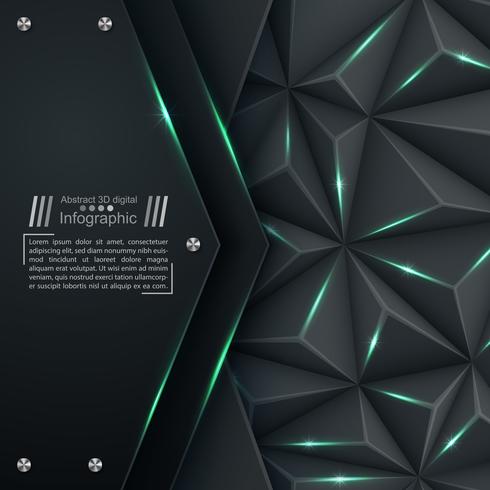 Business paper template - origami background. vector