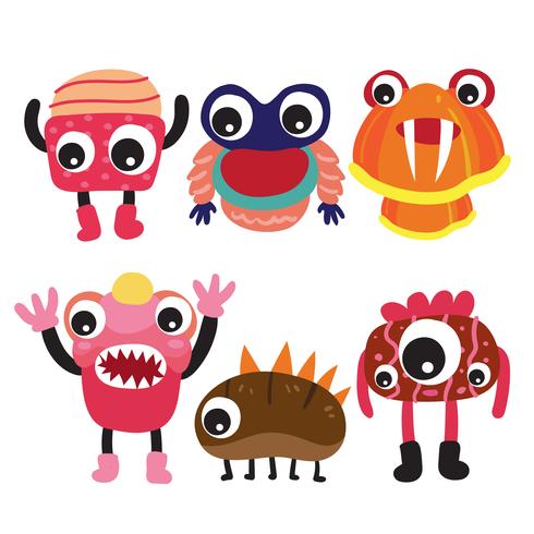 monster character collection design vector