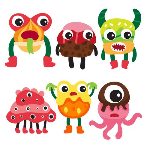 monster character collection design vector