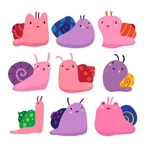 snails character collection design