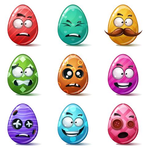 Felices pascuas, set huevo de color. vector