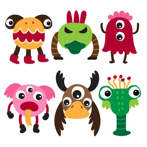 monster character collection design vector