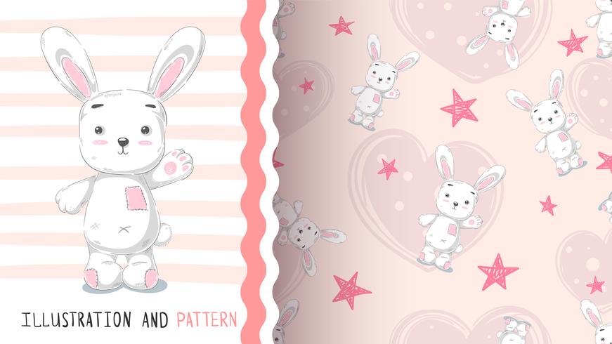 Cute rabbit - idea for print t-shirt vector