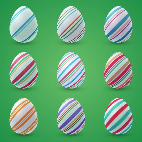 Dibujos animados de Pascua feliz. Establecer icono de huevo. vector