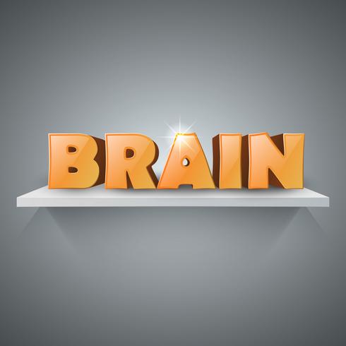 Brain 3d business infographics on the shelf. vector