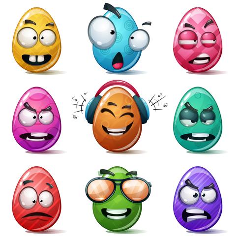 Happy easter, Set color egg. vector