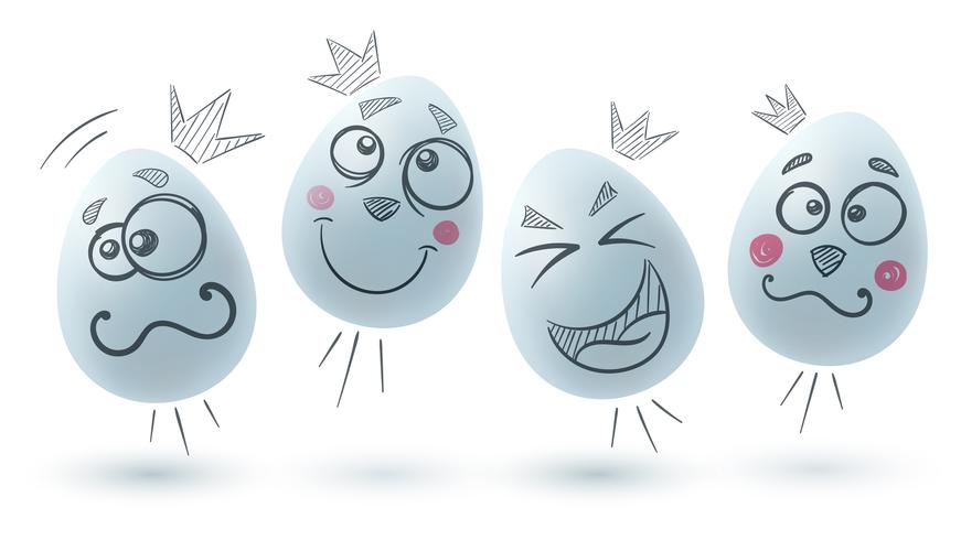 Happy easter. Three egg on the white background. vector