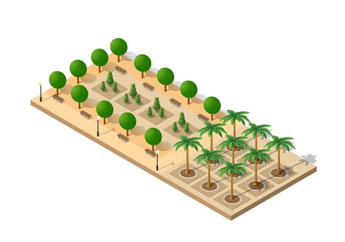 Isometric 3D set park vector