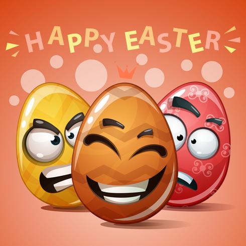 Happy easter, Set color egg. vector