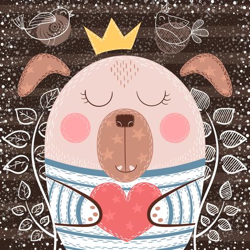 Chien De Dessin Animé Mignon Illustration Drôle