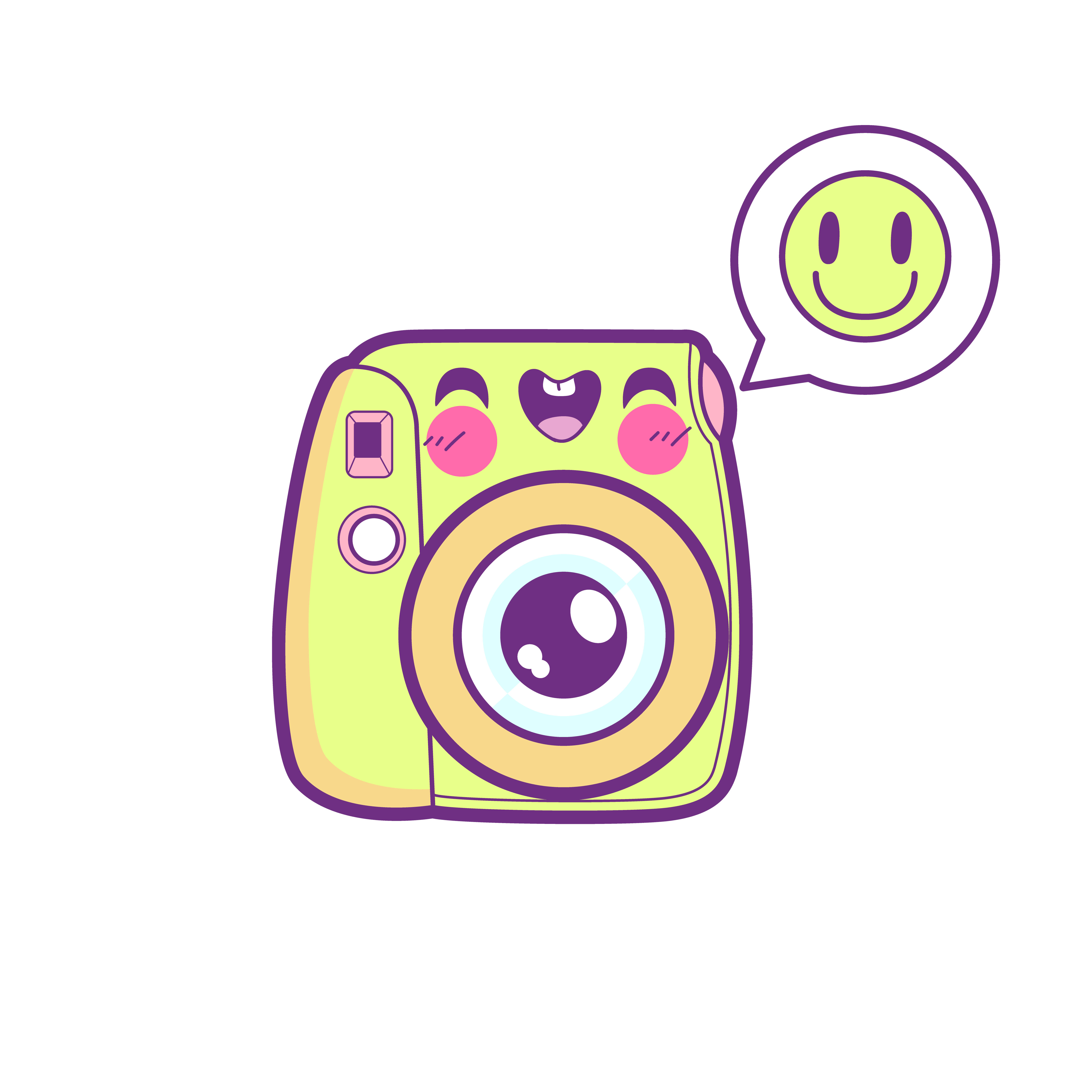 cute camera sticker emoticon 485601 Vector Art at Vecteezy