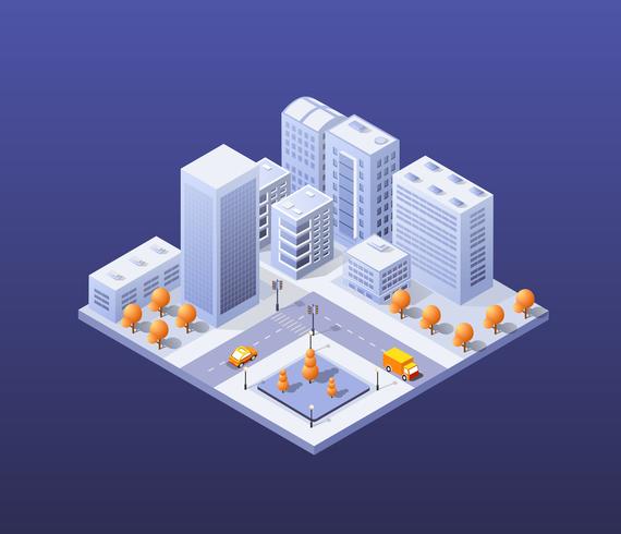 City set modern skyscraper vector