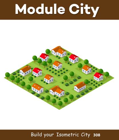 Isometric vector nature rural