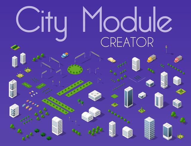 Creador de modulos de ciudad vector