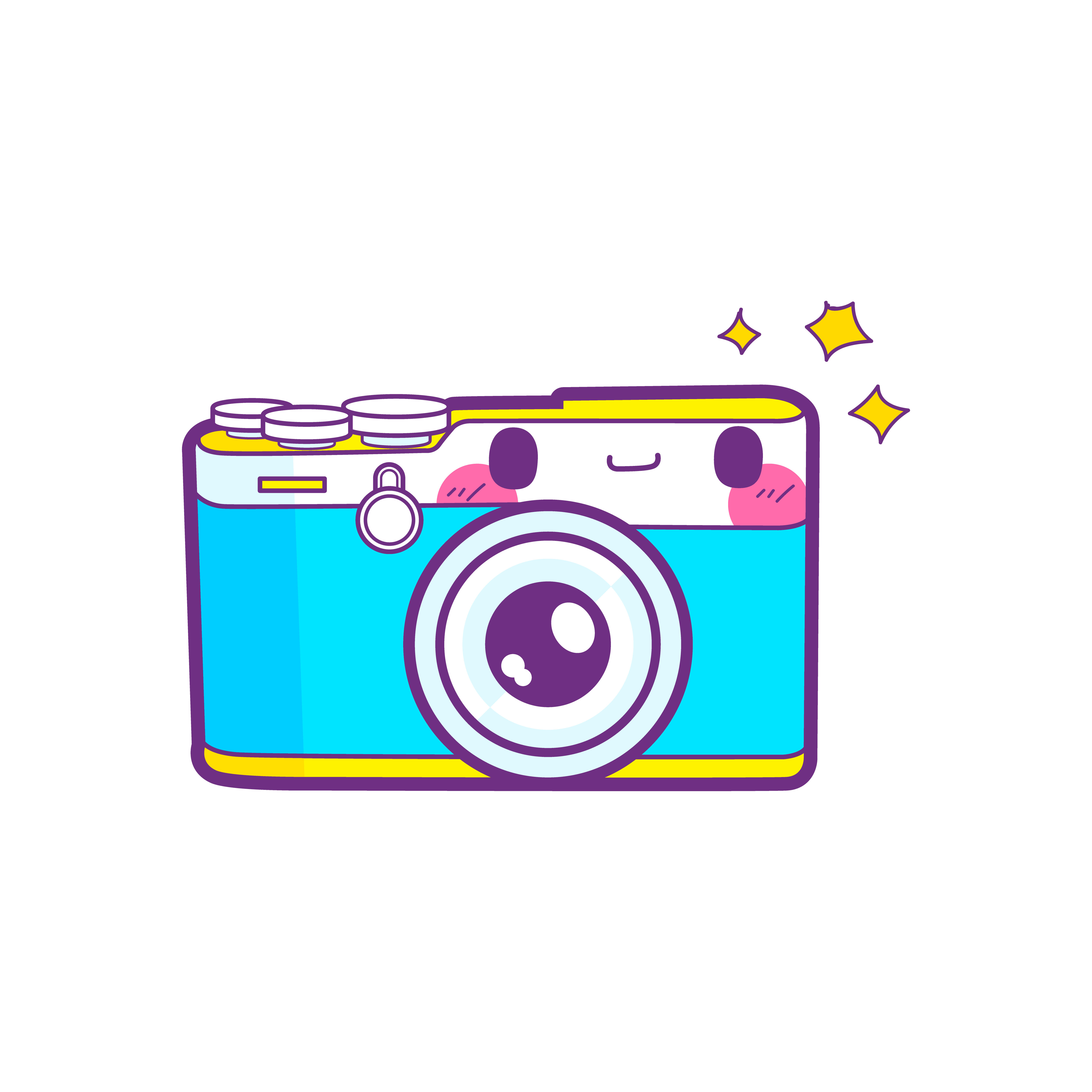 cute camera sticker emoticon 485783 Vector Art at Vecteezy