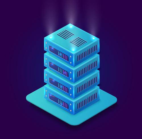 Isometric 3D blockchain vector