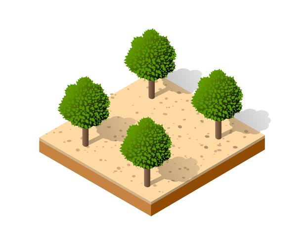 Parque isometrico 3d vector