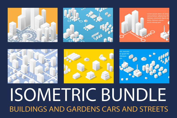 Isometric 3D set for design vector