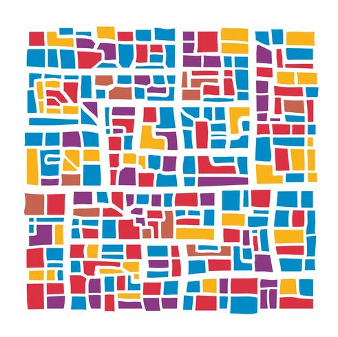 Abstract multicolor city vector