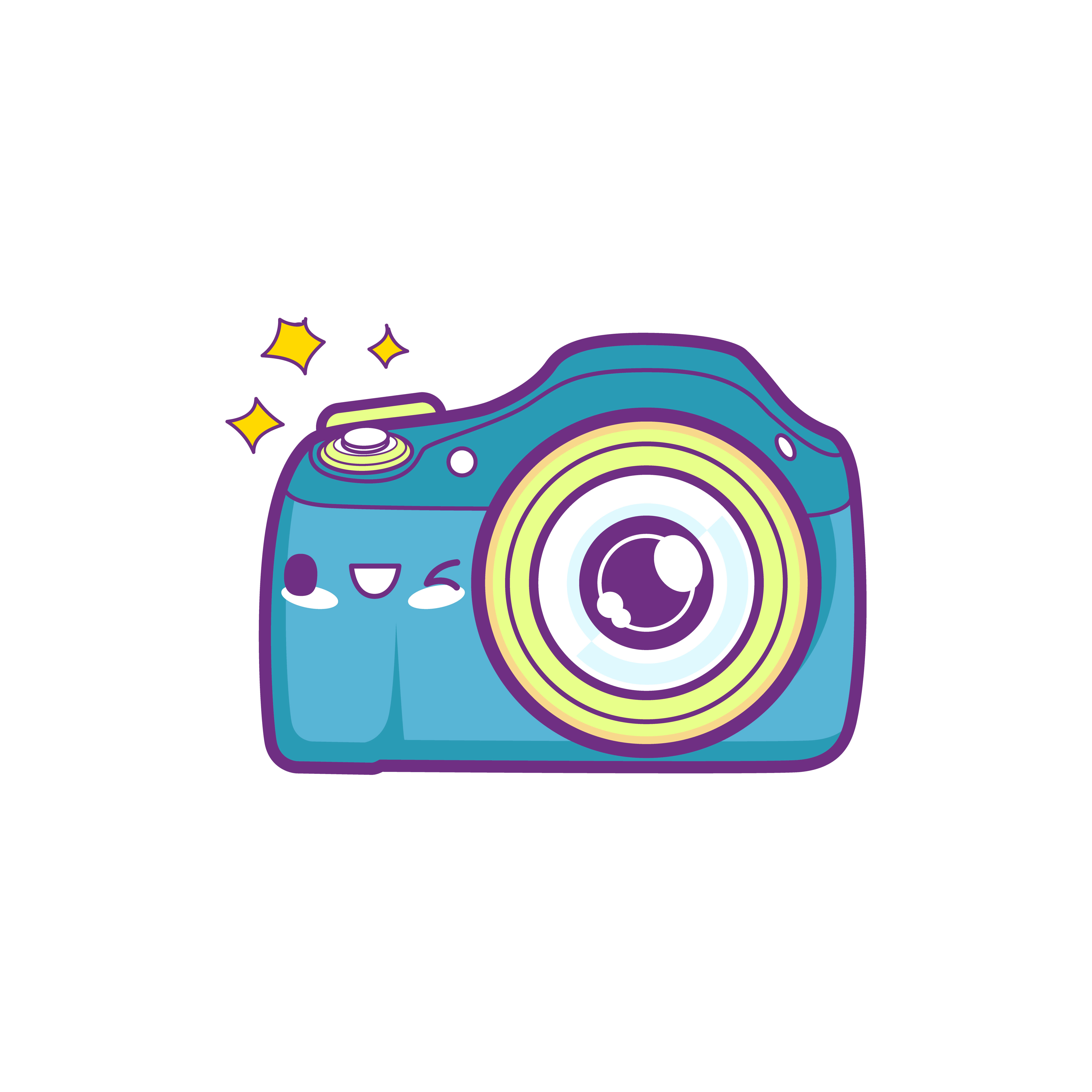 cute camera sticker emoticon 485885 Vector Art at Vecteezy