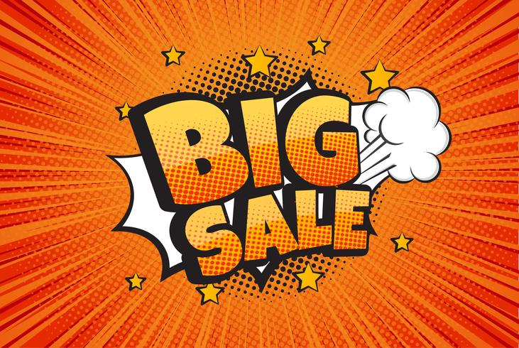 Big sale comic speech bubble design - Vector