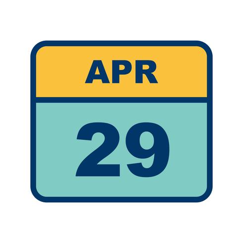 April 29th Date on a Single Day Calendar vector