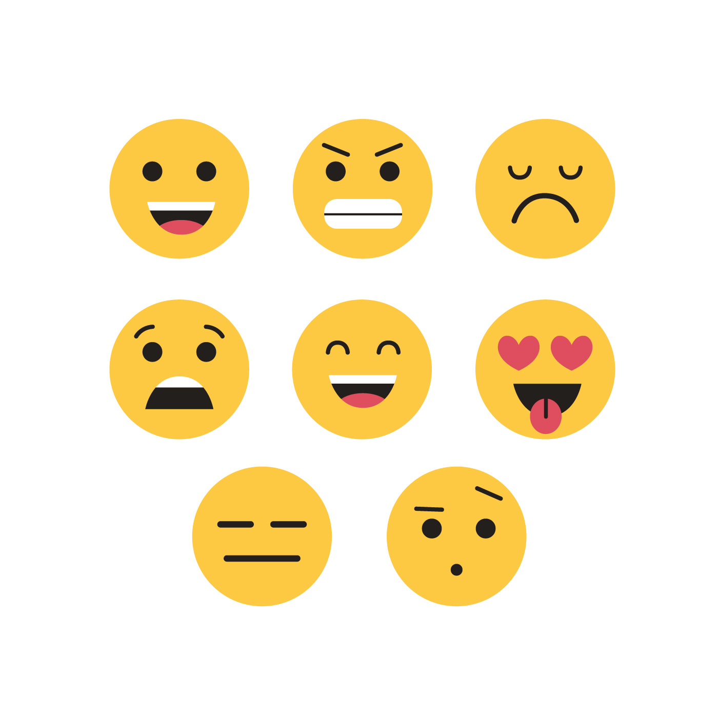 Download Emojis Vector Set - Download Free Vectors, Clipart Graphics & Vector Art