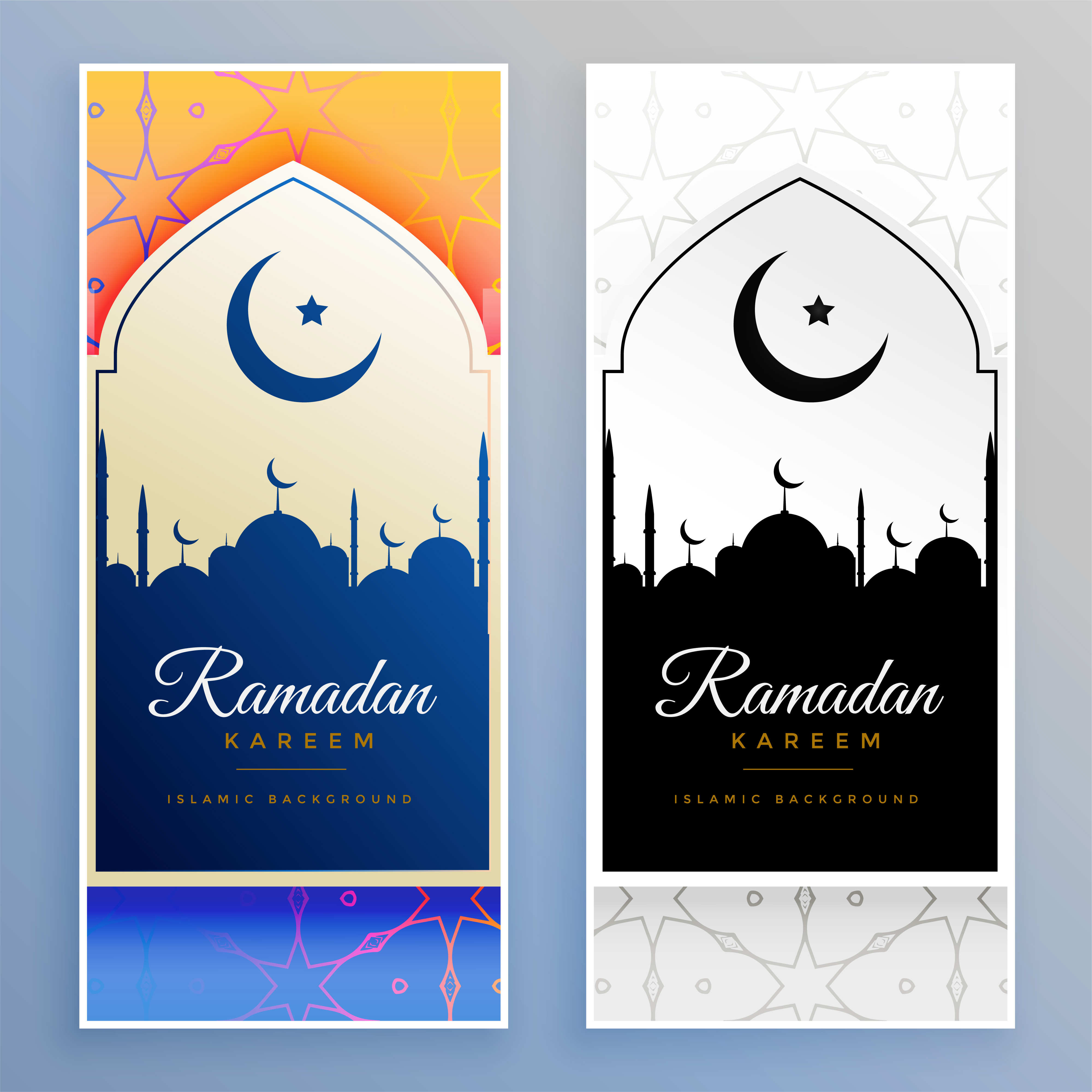 Ramadan Kareem Beautiful Banners Set Download Free Vector Art Stock