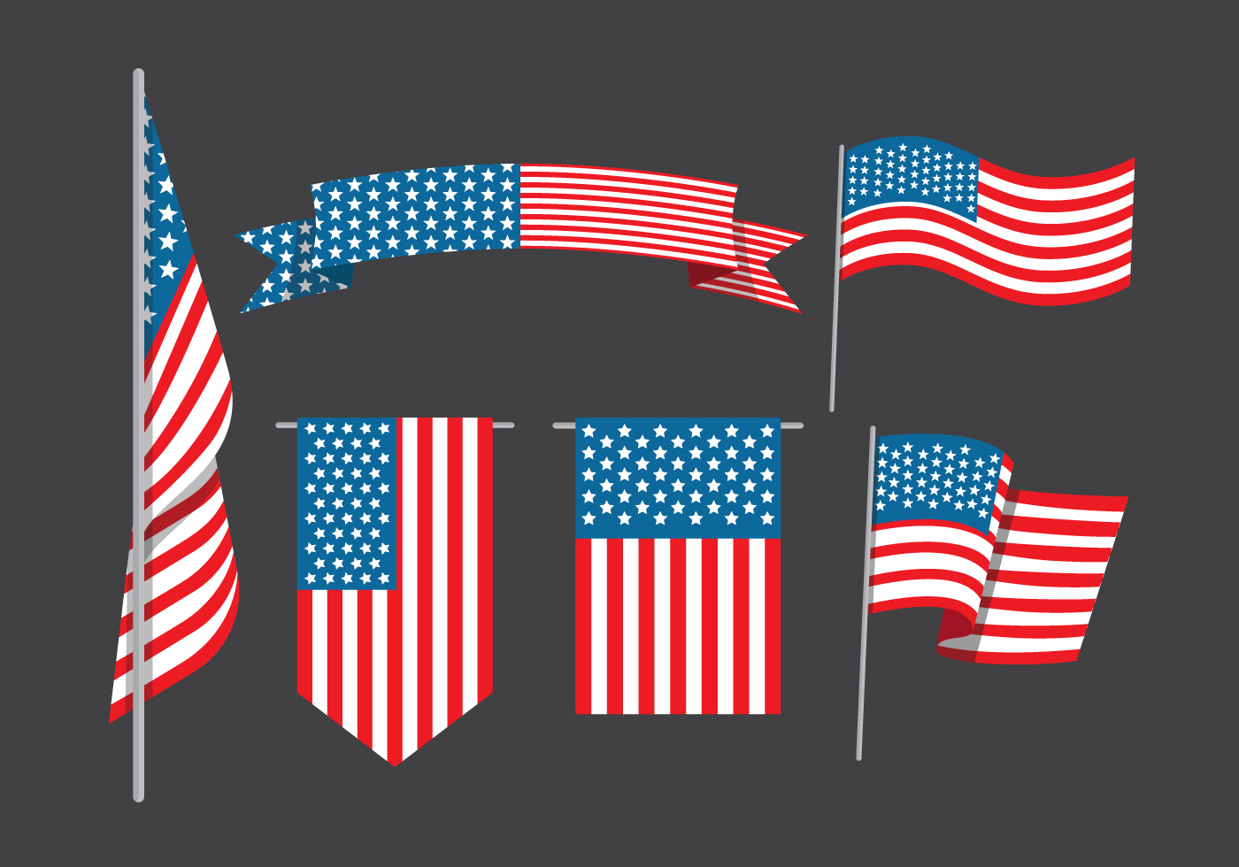 Download American Flag Collection 486131 - Download Free Vectors ...