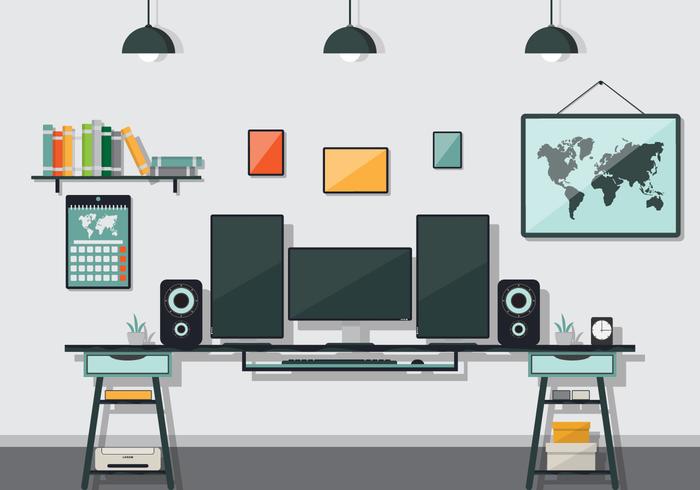 Office Studio Vector Illustration