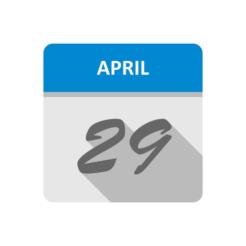 April 29th Date on a Single Day Calendar vector